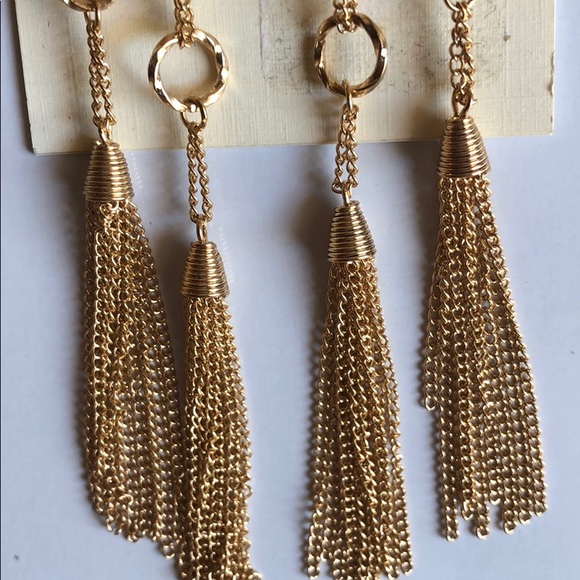 Macy’s Turqouoise Gold Dropped Earrings New - Picture 6 of 7